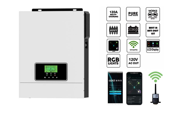 موجة جيبية نقية 3KW 24V خارج الشبكة الشمسية العاكس 80A MPPT شاحن للطاقة الشمسية 