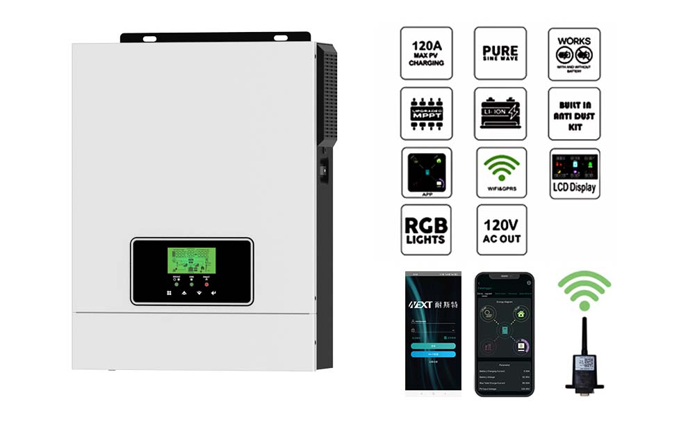 المصنع الأصلي التالي NML 1.6KW خارج الشبكة الشمسية العاكس WiFi متاح بناء في 80A MPPT شاحن للطاقة الشمسية