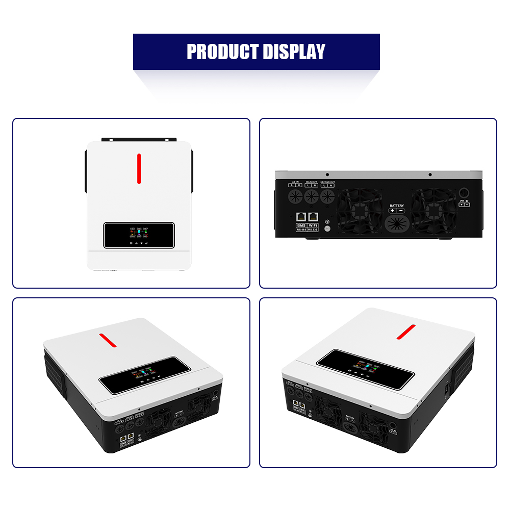  ECO 6.2KW On/off Grid Solar Inverter 60 ~ 500VDC 120A MPPT شاحن تحكم منافذ اتصال مزدوجة لاتصالات البطارية واتصالات Wifi