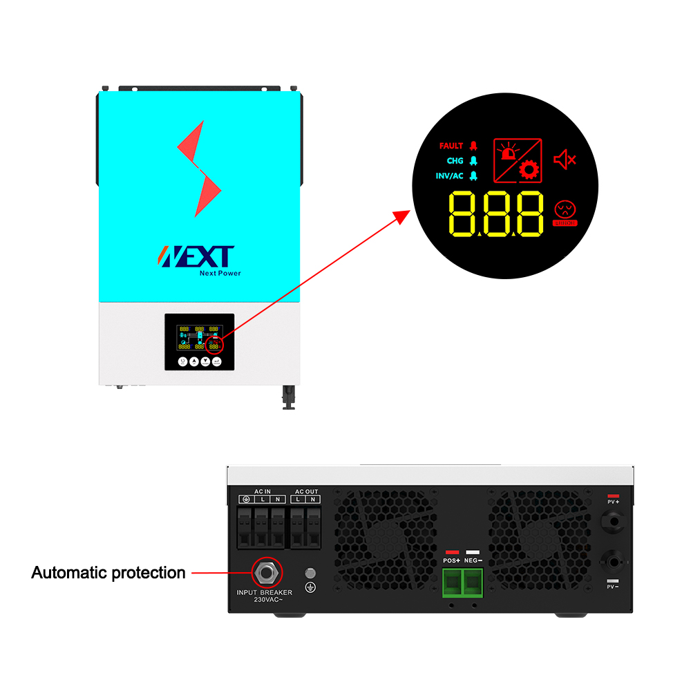 عاكس طاقة شمسية NMIV 3.6 و 6.2KW 48V