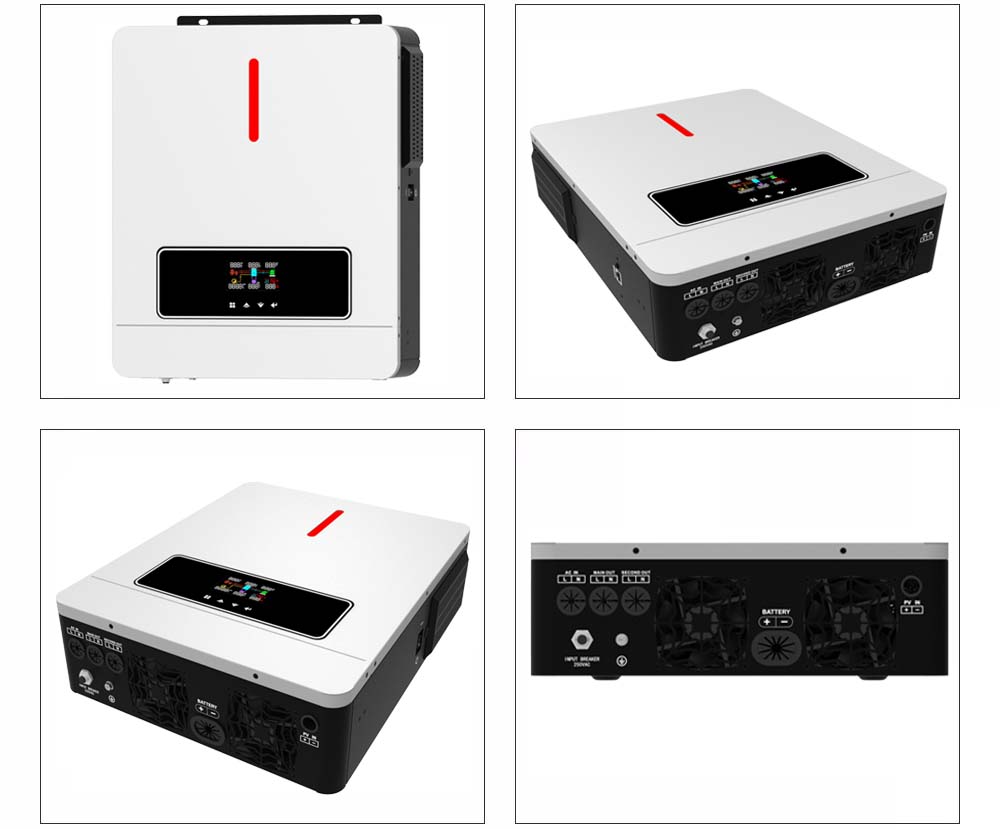 Factory ECO 3.6KW On/off Grid Solar Inverter 60-500VDC 120A MPPT شاحن تحكم RGB Light 